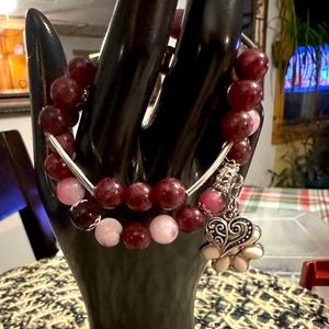 Hand made by me gemstones with charms. Bundle of two bracelets. Beautiful stones